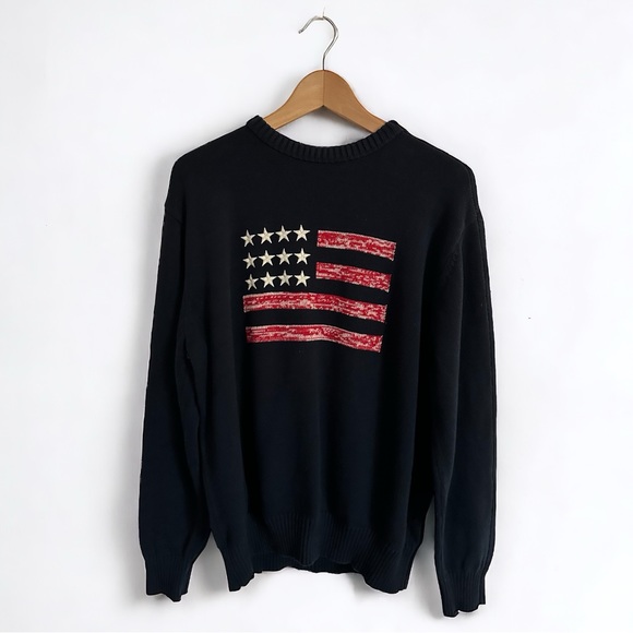 Weatherproof Sweaters - Original Weatherproof Vintage Cotton Knit American Flag Sweater